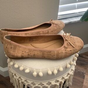 Born - Size 9 - Flats with cork uppers with bow on toe box. Padded within.